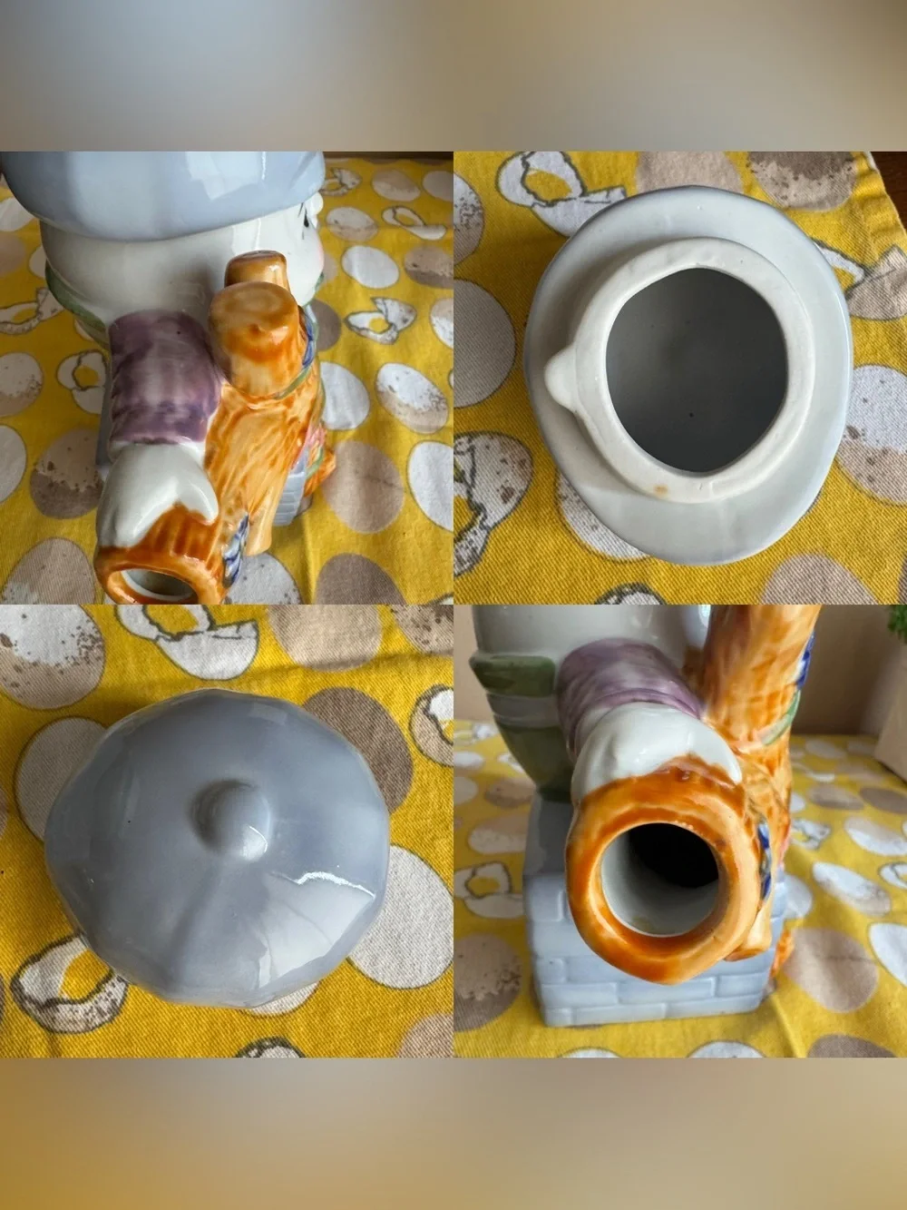 Feitx Vintage colorful Humpty Dumpty teapot